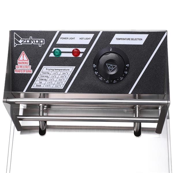 EH81 2500W 220-240V 6.3QT/6L Stainless Steel Single Cylinder Electric Fryer UK Plug