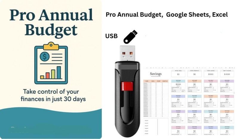 Ultimate Annual Budget Spreadsheet Excel Google Sheets Budget & Usb Flash Drive